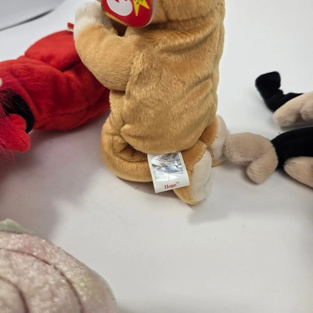 Ty Beanie Babies Lot Swirly Snail Stretch Ostrich Nuts Squirrel Mac Monkey Hope